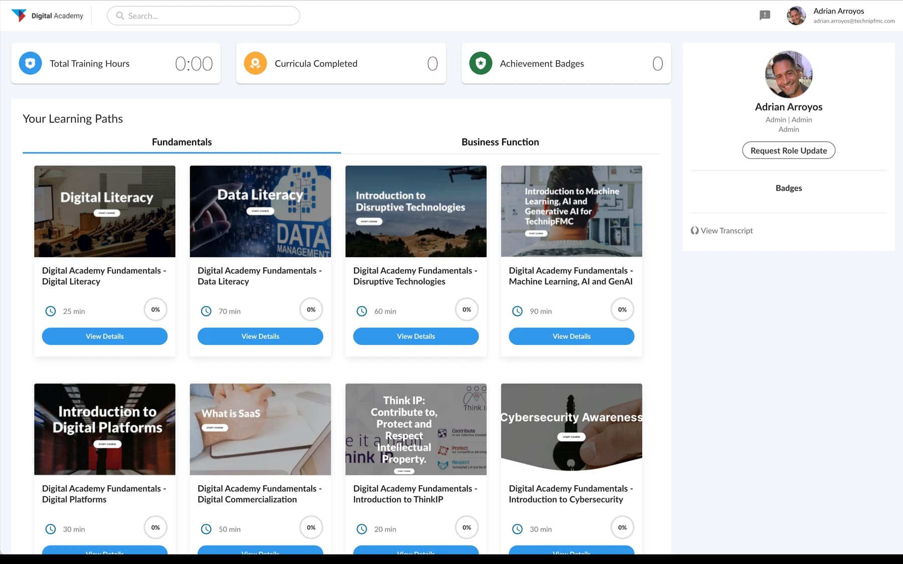 TechnipFMC Digital Academy — project screenshot